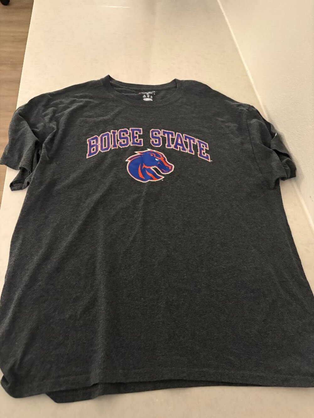 Boise State Broncos T Shirt Adult XL Xtra Large Gray Champion Dark Grey Crew